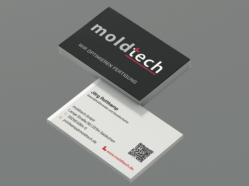 Layout für Visitenkarten modtech GmbH