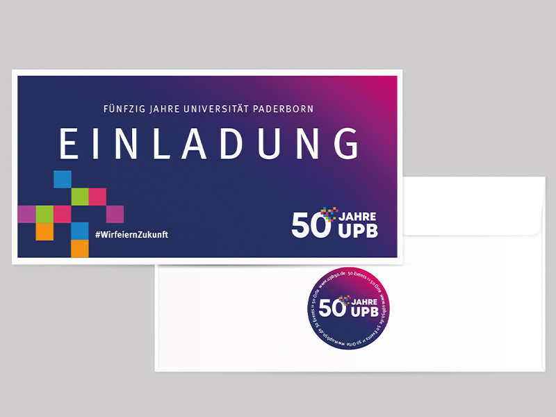 Einladungskarte zum 50 jährigen Jubiläum der Universität Paderborn