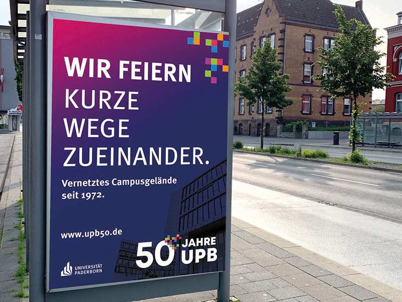 Plakate zum 50 jährigen Jubiläum der Universität Paderborn