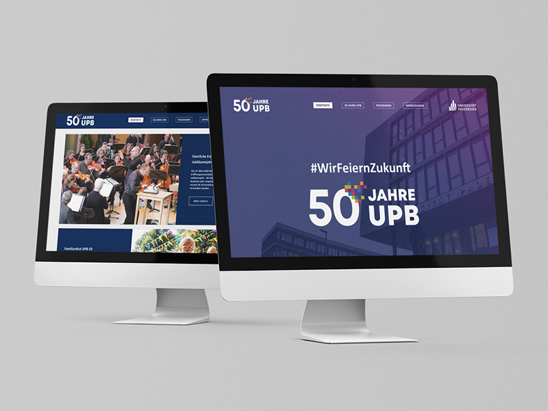 Website zum 50 jährigen Jubiläum der Universität Paderborn