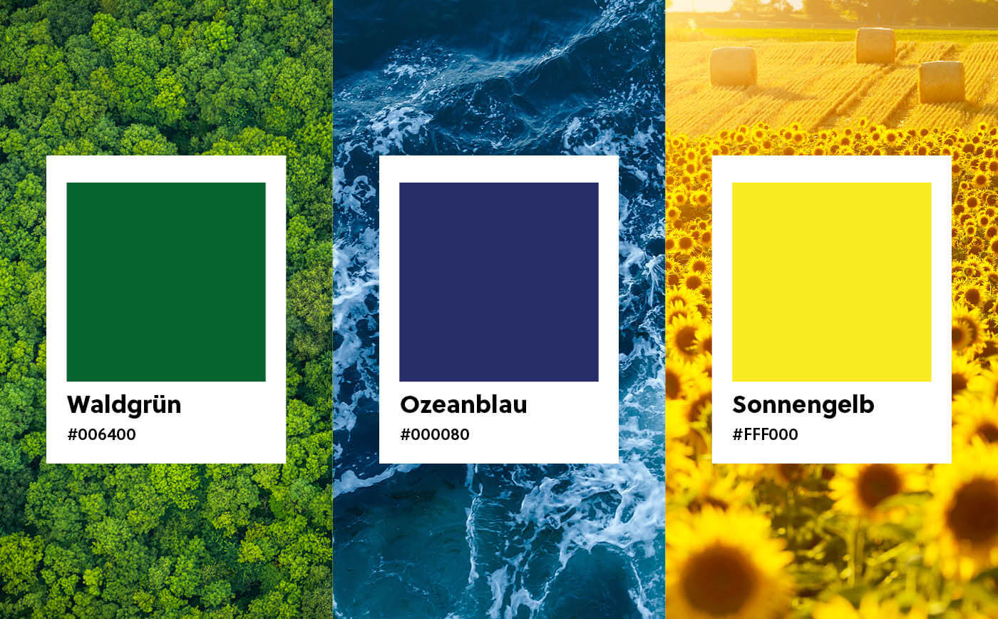Farbtrends 2024: Waldgruen, Ozeanblau und Sonnengelb